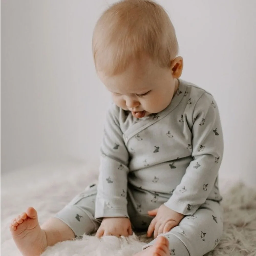 New🌟Pehr-Front Snap Kimono Romper-Hatchling Bunny